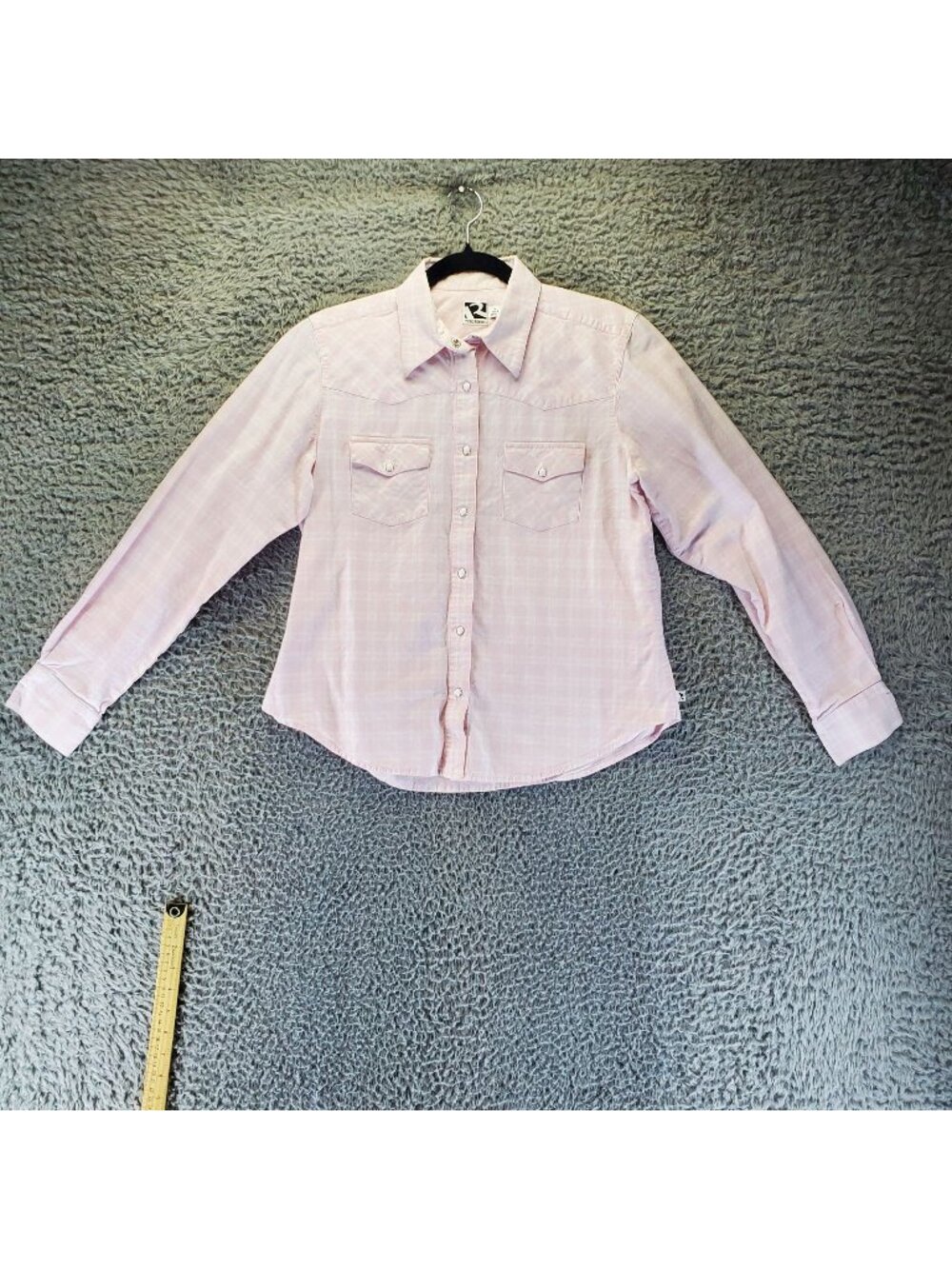 Rockies Top Womens Large Pink Plaid Button Up Long Sleeve Western Shirt
